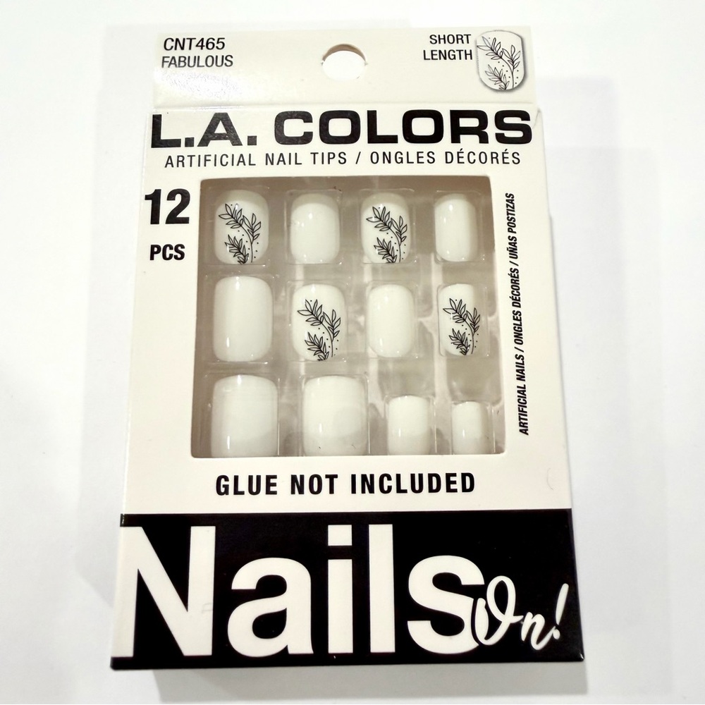 L.A. Colors Nail Set - Short Square Shape - 12 Nails